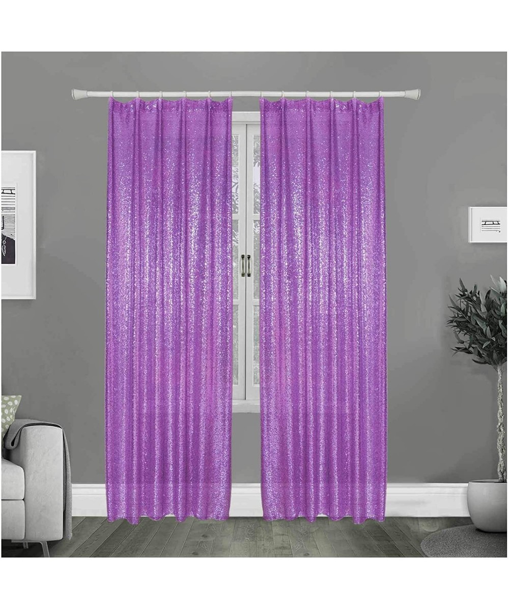 Sequin Curtain 84 Lavender The Glittery Glize Sequin Curtain Panel Backdrop for Bedroom Wedding Birthday Party Partial Light ...