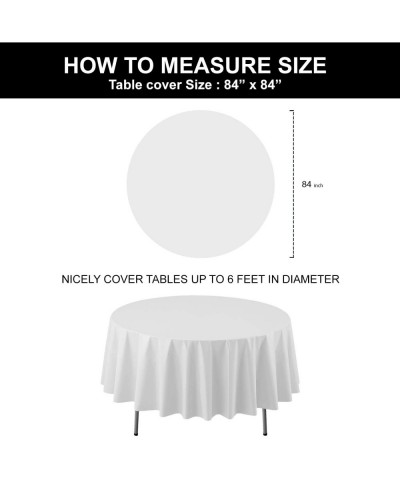 Heavy Duty 84" Round Plastic Table Cover Available in 22 Colors- Ivory - Ivory - CH11015PSG7 $7.83 Tablecovers