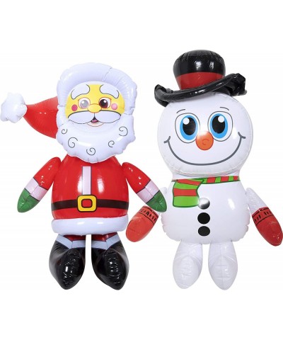 Christmas Decorations- 24" Inflatable Santa Claus & Snowman (2-Pack) - CL18YXS4AGW $7.59 Party Favors