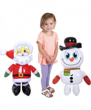 Christmas Decorations- 24" Inflatable Santa Claus & Snowman (2-Pack) - CL18YXS4AGW $7.59 Party Favors