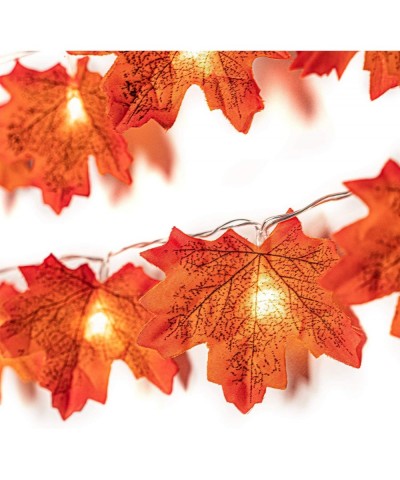 Thanksgiving Autumn Maple Light String 20 LED Light Fairy Light 8 Light Mode Switch (with Remote Control) 3AA Battery Powered...