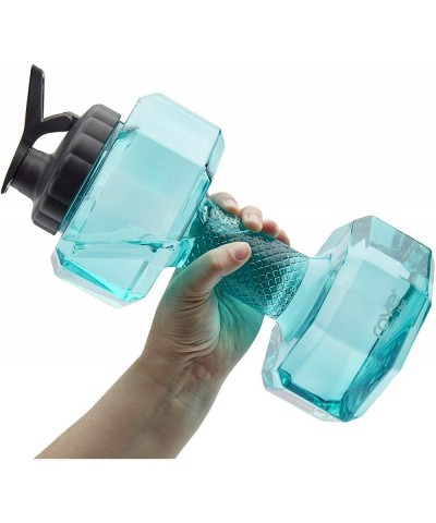 Fitness Bottle Collection- BPA Free High Capacity- 2.3 Liter (78 ounce) Set of Two Water Dumbell Bottles (Teal and Clear) - T...