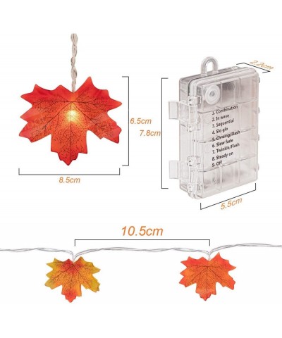 Thanksgiving Autumn Maple Light String 20 LED Light Fairy Light 8 Light Mode Switch (with Remote Control) 3AA Battery Powered...