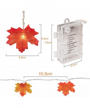 Thanksgiving Autumn Maple Light String 20 LED Light Fairy Light 8 Light Mode Switch (with Remote Control) 3AA Battery Powered...