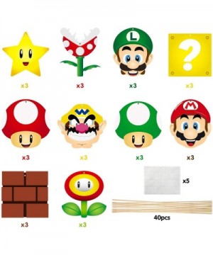 30Pcs Mario Brothers Centerpiece Kit Table Toppers- Luigi Paper Card Centerpiece for Party Decorations Wario Table Toppers Pa...