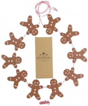 Wooden Gingerbread Man Christmas Garland Party Bunting Decoration- 2M - CW18HDLTD3G $5.01 Garlands