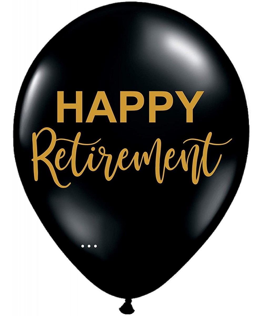 Happy Retirement Balloons - Set of 3 - Black and Gold - CP18Q9W775T $5.03 Balloons