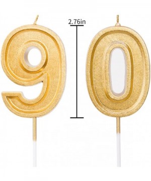 2.76 Inches Large Birthday Candles Gold Glitter Birthday Cake Candles Number Candles Cake Topper Decoration for Wedding Party...