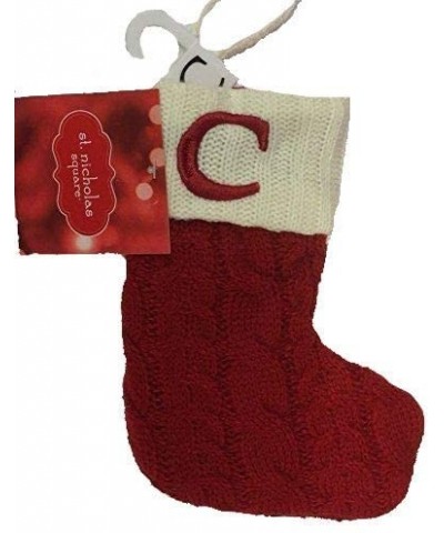 Mini 7-in Knit Monogram Christmas Stocking- Letter C - CL12NRU7KMX $7.92 Stockings & Holders