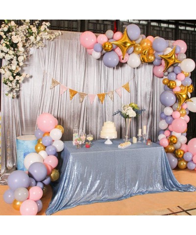 60" x 102" Baby Blue Sequin Tablecloth for Wedding- Baby Shower- Birthday- Banquet- Christmas- and Banquet. - Baby Blue - C51...