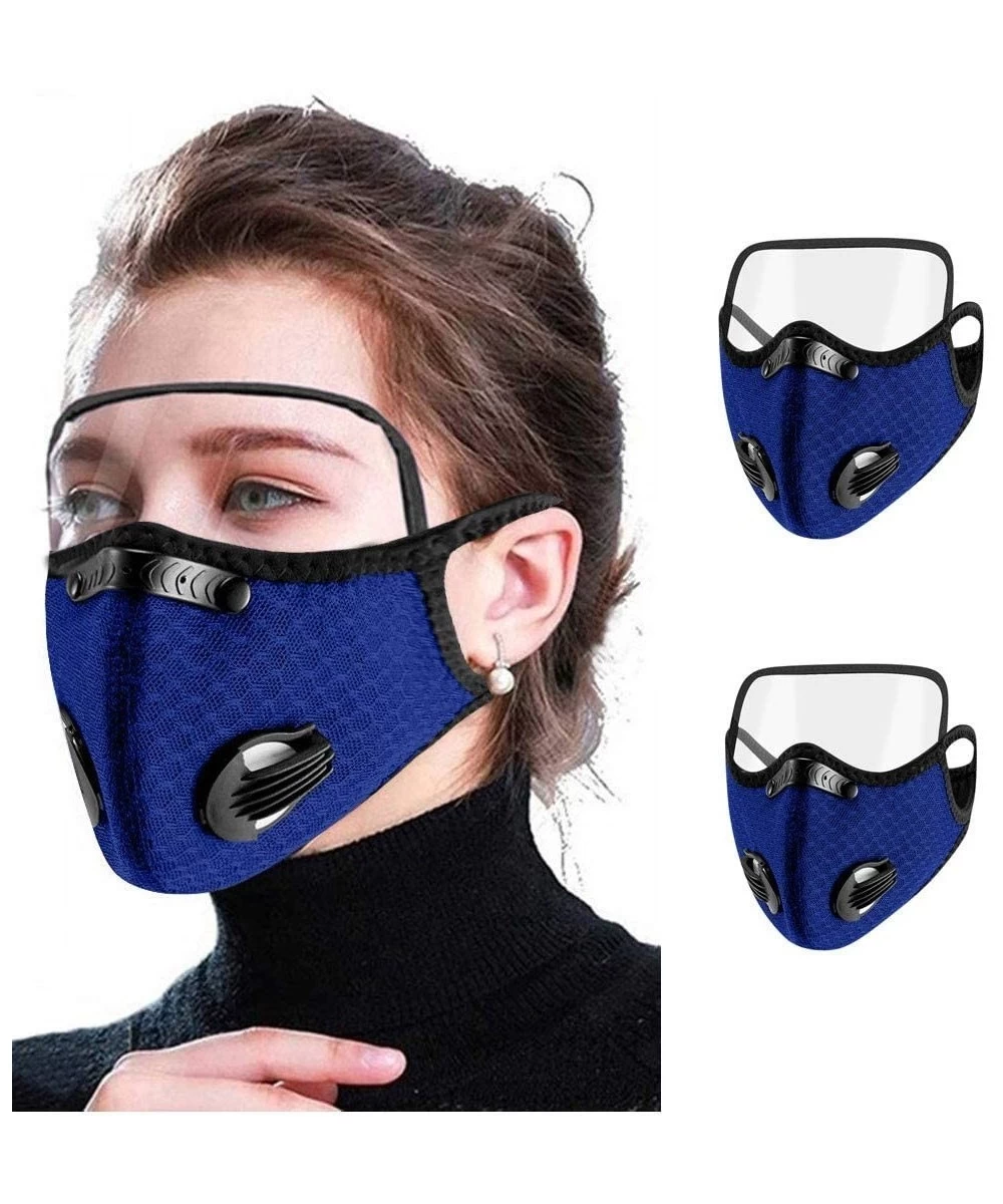 Face Protective Shield with Breathing Valves- Upgraded Cotton Face Bandana- Face Guard with Eye Shield- Dustproof Outdoor Spo...