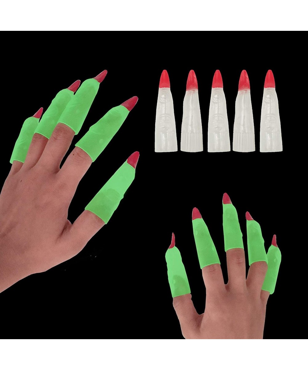 30pcs Martian Witches Fingers Glow in the Dark Fake Fingers for Kids Finger Reading Pointer Trick or Treat Gift for Halloween...