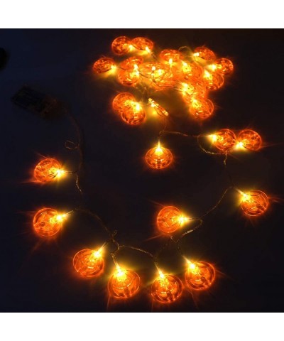 Halloween Decoration String Lights with Battery Operated- 14.7 FT 30 LED Orange Jack-O-Lantern- Warm Light Pumpkins Lights fo...