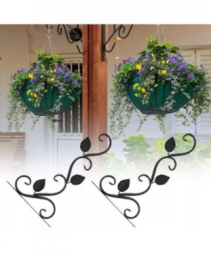 Mounted Iron Hanger Hook for Flower Pots- 2Pcs European Style Garden Decoration Ornament - Black - CA19KRKUT3G $12.79 Outdoor...