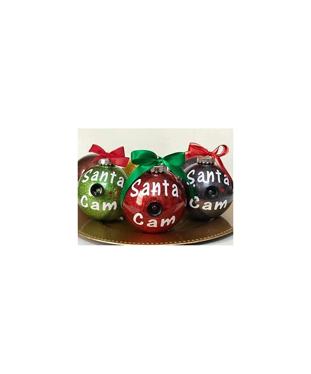 Santa Cam Glitter Ornament (Red) - Red - CC18LO985Q6 $8.48 Ornaments