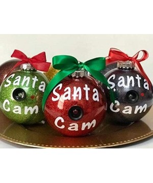 Santa Cam Glitter Ornament (Red) - Red - CC18LO985Q6 $8.48 Ornaments