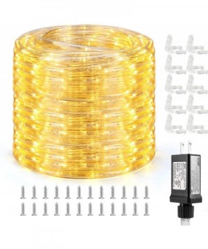 Christmas Rope Lights- 33ft 240 LED Low Voltage Waterproof Rope Lights- Connectable Clear Tube String Lights for Outdoor- Ind...
