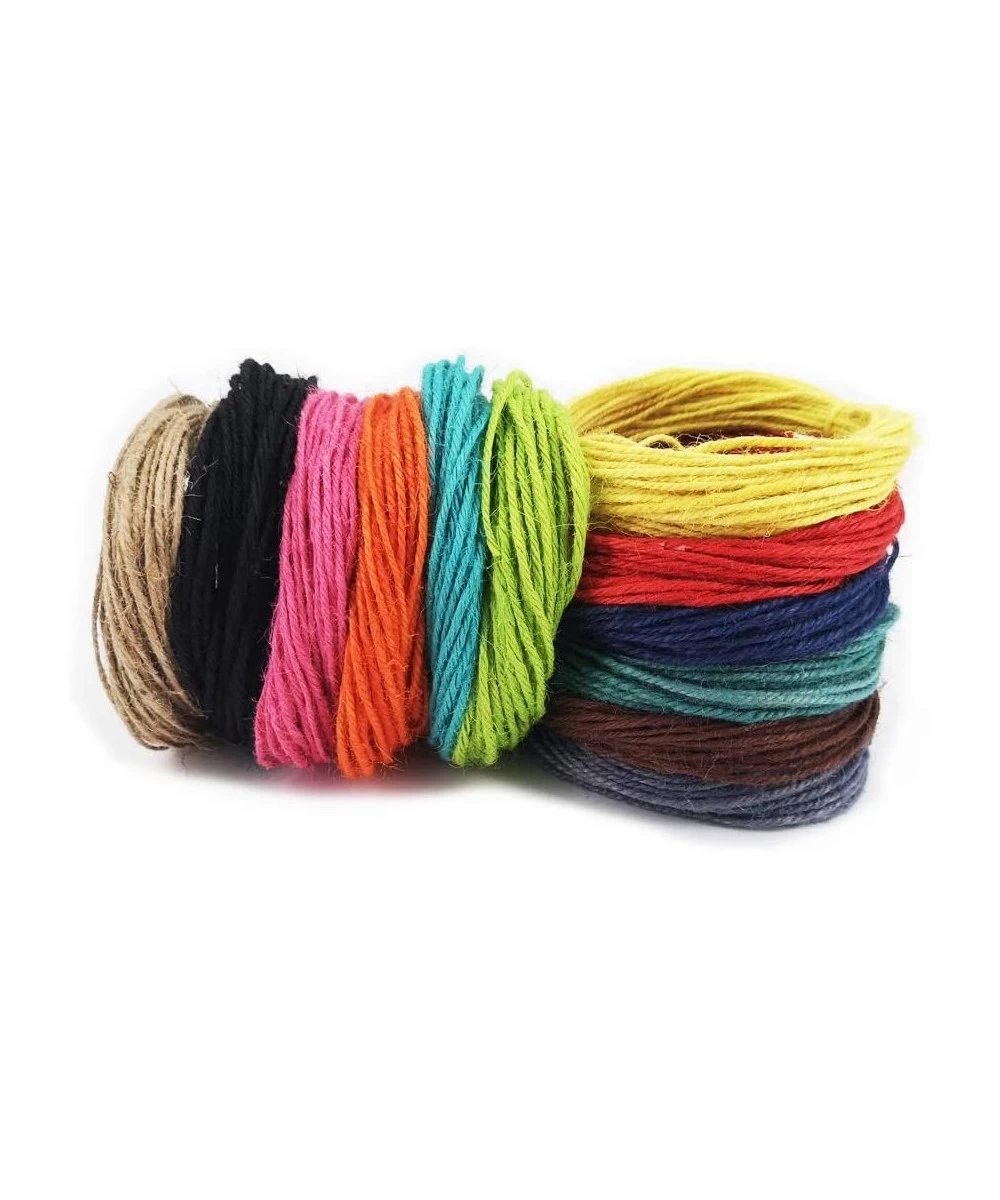 2mm Soft Jute Twine Cord String 12 Assorted Coloured Variety Pack for Artworks and Crafts- Gift Wrapping- Picture Display and...