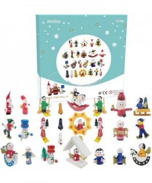 Advent Calendar 2020 kids -Wooden Charms Unique Style 24 Wood Ornament Figures Amusing Christmas Countdown - Fun Learning for...