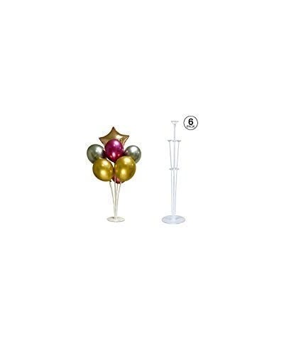 6 Balloon Stand Kit Largest Available Complete with 6 Flower Clips- Roll of Tape- Convenient Hand Pump. Makes Balloons Float ...