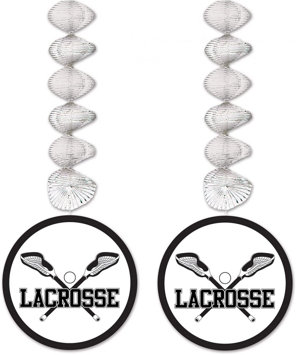 Lacrosse Danglers- 30-Inch- Silver/Black/White - CQ11VO1CNAF $7.30 Streamers
