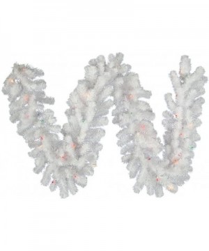 9' x 12" Crystal White Garland with 50 Multi-colored LED lights - Multi-colored Led Lights - CM11553Z5IL $33.35 Garlands