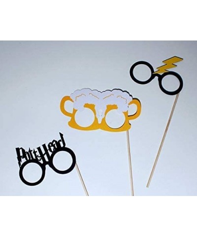 Wizard Glasses Photo Booth Props - 3 pc Set - Includes Beer Goggles- Lightning Bolt Head- and Potthead - CW18MD5I7LZ $5.20 Ph...