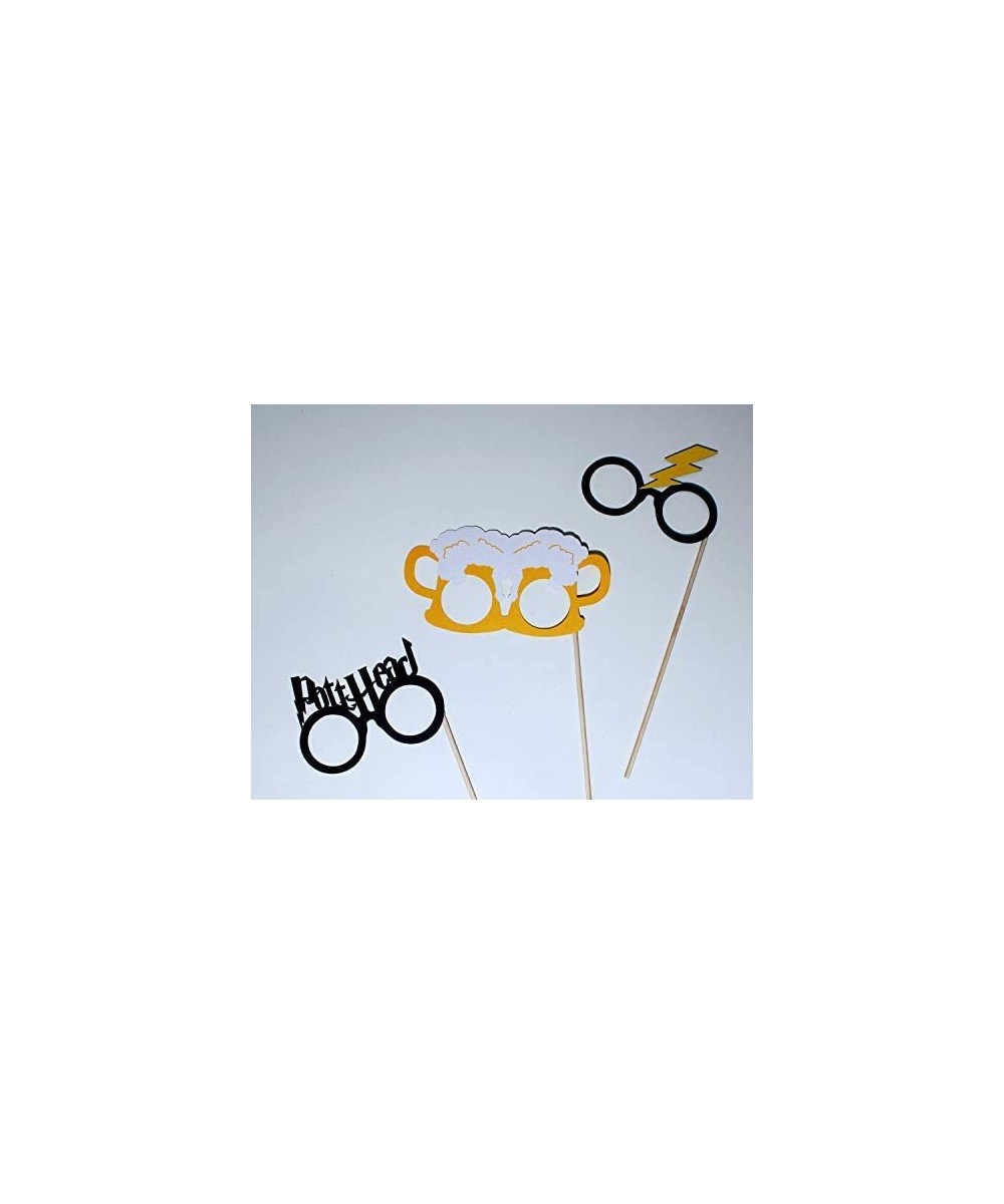 Wizard Glasses Photo Booth Props - 3 pc Set - Includes Beer Goggles- Lightning Bolt Head- and Potthead - CW18MD5I7LZ $5.20 Ph...