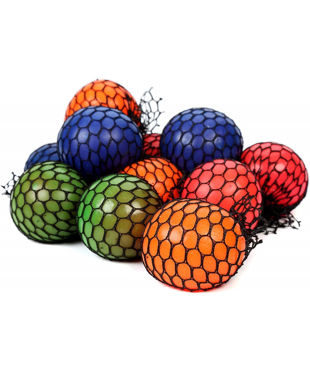 BD108- 12 Pcs- 2.4 Inches Assorted Mesh Squishy Balls- Stress Balls- Squishy Toys for Kids- Sensory Toys- Soft Mini Balls- Sq...
