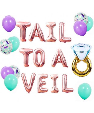 Set of 17 Tail to a Veil Balloons Tail to a Veil Banner Trading Tail for Veil Banner Mermaid Bachelorette Party Mermaid Bache...