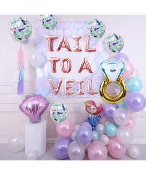 Set of 17 Tail to a Veil Balloons Tail to a Veil Banner Trading Tail for Veil Banner Mermaid Bachelorette Party Mermaid Bache...