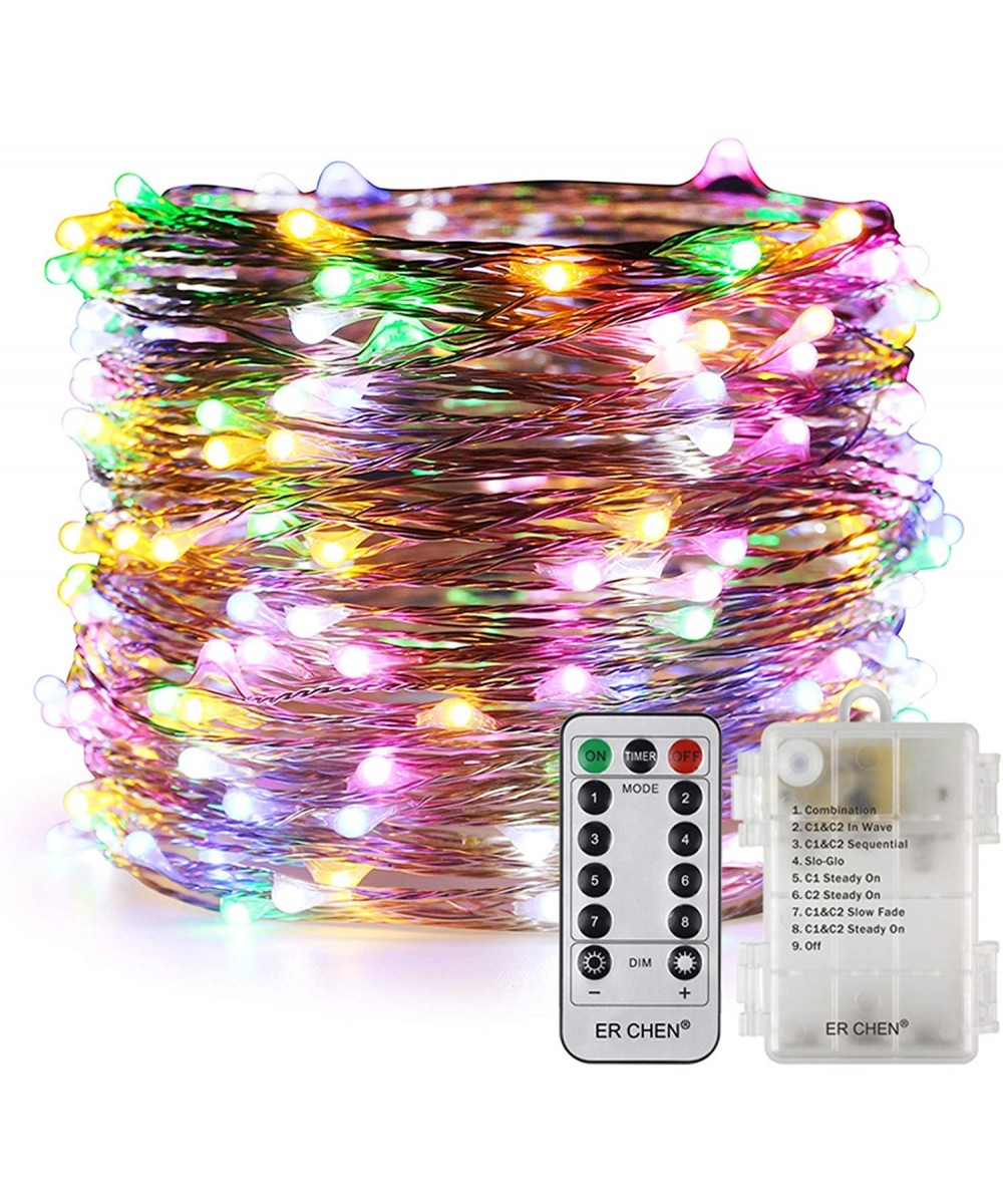 Remote Battery Operated 40ft 240 Led String Lights Silver Wire 8 Lighting Model LED Starry Light with 13 Key Remote Control F...