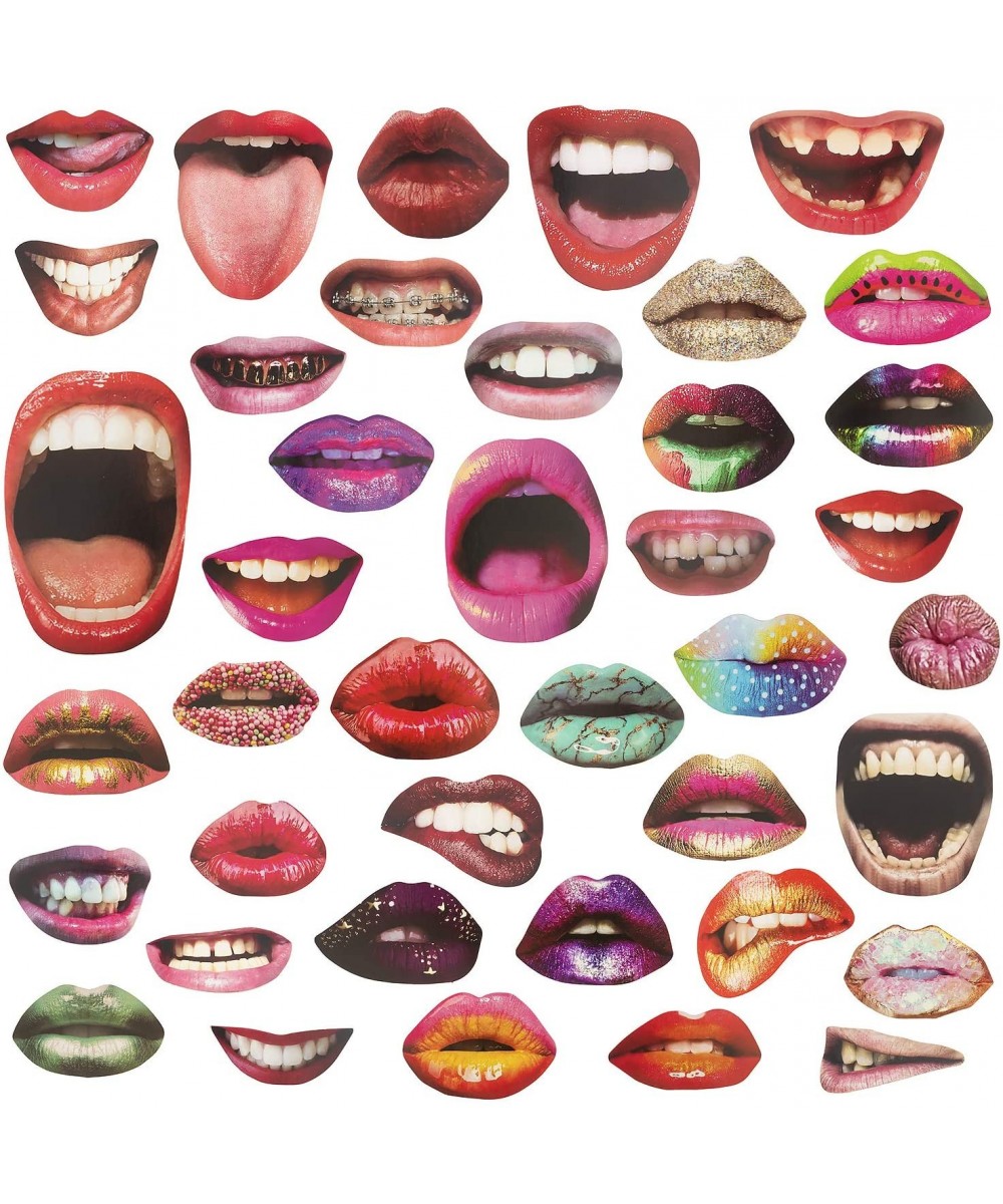 40Pcs Lips Photo Booth Props Funny Mouth DIY Set for Birthday Graduation Anniversary Wedding Party Theme Stay at Home stay sa...