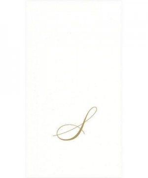 White Pearl & Gold Paper Linen Boxed Guest Towel Napkins in Letter S - Pack of 24 - S - CE1190N50RN $22.81 Tableware