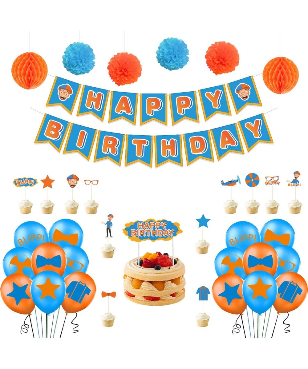Blippi Birthday Party Supplies Blippi Party Supplies Birthday Decorations Party Pack For Kids with Blippi Balloons Birthdays ...