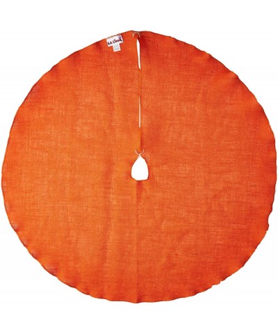 Round Burlap Skirt Christmas Tree Decor- 40"- Orange- Inch - Orange - C812N8ONRWC $30.45 Tree Skirts