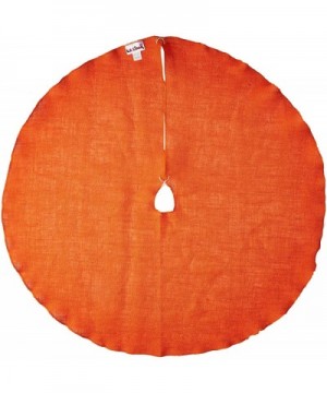 Round Burlap Skirt Christmas Tree Decor- 40"- Orange- Inch - Orange - C812N8ONRWC $30.45 Tree Skirts