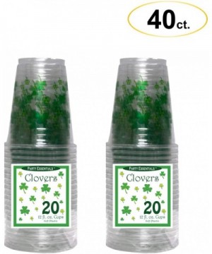 Soft Plastic Printed Party Cups- Shamrocks/Clovers- 12 oz- 40-Count - CY196C2GQD8 $12.89 Tableware