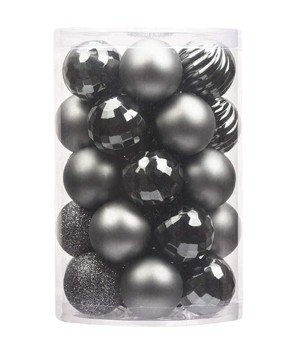 34PC Xmas Tree Ball Ornament Decor Christmas Hanging Ball Home Party Ornament - Black - CN18LUHYI79 $7.47 Ornaments