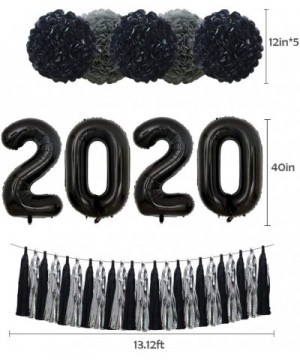 2020 New Years Eve Party Decorations Kit- Graduation Anniversary Wedding Ceremony Party Supplies with 40inch Black 2020 Ballo...
