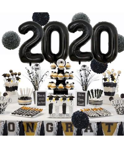 2020 New Years Eve Party Decorations Kit- Graduation Anniversary Wedding Ceremony Party Supplies with 40inch Black 2020 Ballo...