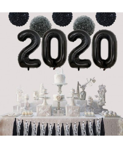 2020 New Years Eve Party Decorations Kit- Graduation Anniversary Wedding Ceremony Party Supplies with 40inch Black 2020 Ballo...