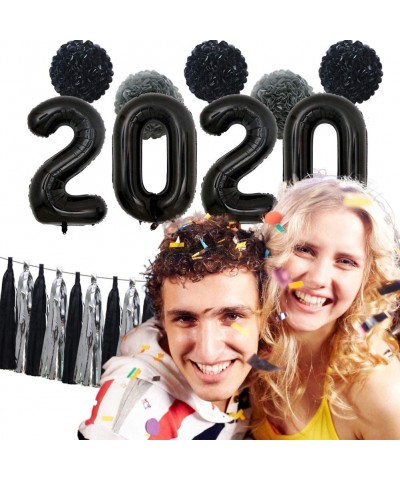 2020 New Years Eve Party Decorations Kit- Graduation Anniversary Wedding Ceremony Party Supplies with 40inch Black 2020 Ballo...