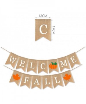 Burlap Welcome Fall Banner with Pumpkin Maple Leaf Autumn Thanksgiving Day Party Supplies Garland Decoration - CA19G5IO7QY $8...