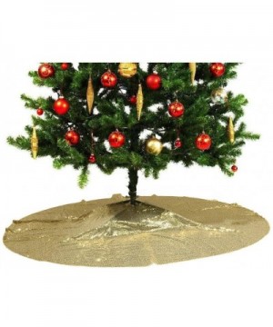 Sequin Christmas Tree Skirt 50" Gold - Gold - C618YMEUMAM $8.88 Tree Skirts