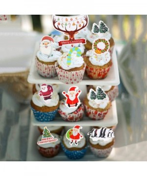 Christmas Cupcakes Toppers Christmas Shoes/Snowman/Bell/Chocolate Santa Claus/Santa Claus and Deer/Santa Claus and Christmas ...