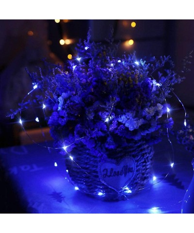 8 Pack Blue 7.2ft 20 Led Fairy Lights Battery Operated Starry String Light Firefly Lights for Costume Wedding Bedroom Hallowe...