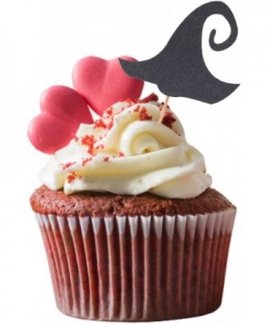 20 Pieces Spooky Halloween Witch Hat Cake Cupcake Toppers - Black - Black - CB1873E9ULD $6.15 Cake & Cupcake Toppers