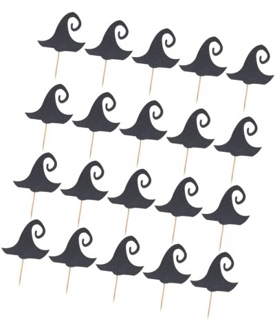 20 Pieces Spooky Halloween Witch Hat Cake Cupcake Toppers - Black - Black - CB1873E9ULD $6.15 Cake & Cupcake Toppers