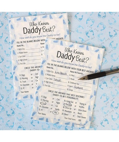 Who Knows Daddy Best Baby Shower Game - 20 Cards (Blue) - Boy Baby Shower - CG18DA4Q79K $7.87 Party Games & Activities